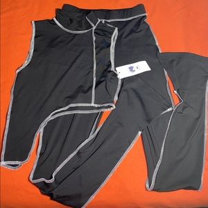 Black Two Piece Wide Leg Pants Set